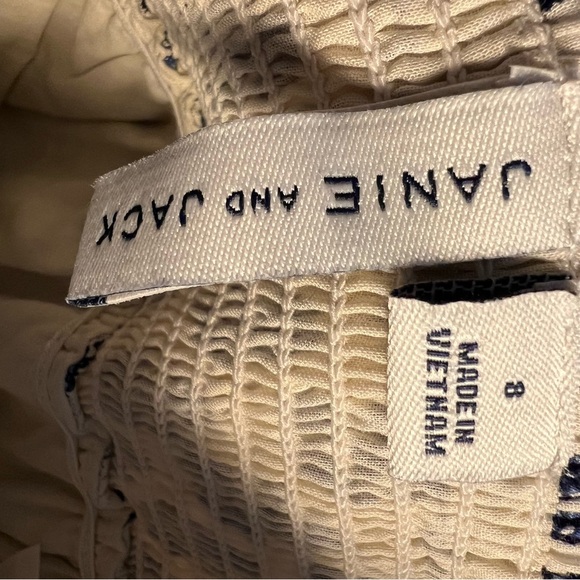 Janie & Jack blue and cream floral smocked skirt size 8 - Picture 4 of 5